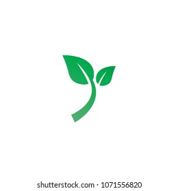 Green leaf logo icon design template vector