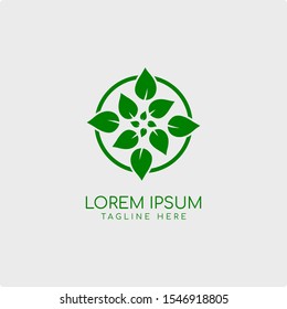 Green Leaf Logo Icon Design Vector Illustration