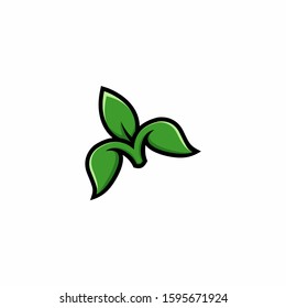 Green Leaf logo icon design vector illustration