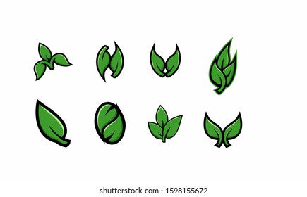 Green Leaf logo icon design vector illustration