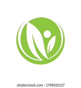 Green leaf logo icon design 
