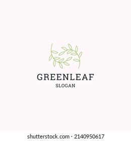 Green leaf logo icon design template vector illustration