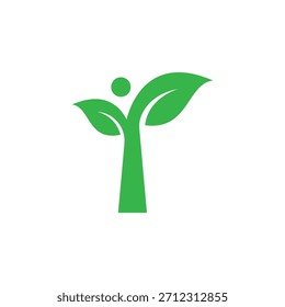 Diseño de icono de logotipo de hoja verde