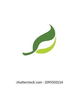Green leaf logo icon illustration , leaf vector symbol 