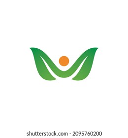 Green leaf logo icon illustration , leaf vector symbol 