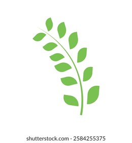 Green leaf logo icon illustration flat