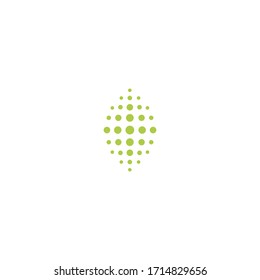 green leaf logo icon with molecular formation, simple but elegant, vector.
