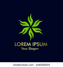 green leaf logo icon for nature and agriculture product company