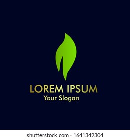 green leaf logo icon for nature and agriculture product company