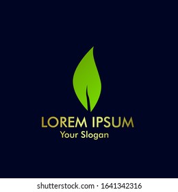 green leaf logo icon for nature and agriculture product company