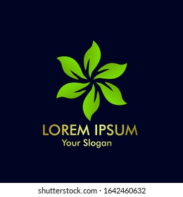 green leaf logo icon for nature and agriculture product company