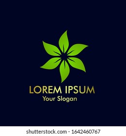 green leaf logo icon for nature and agriculture product company