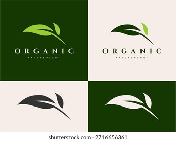 Green Leaf Logo Icon Set Vector Illustration template