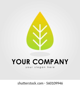 GREEN LEAF LOGO ICON SYMBOL EMBLEM TEMPLATE