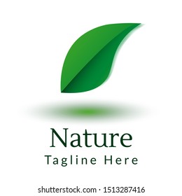green leaf logo icon vector design,nature and ecology vector logo. Ecology Happy life Logotype concept icon.