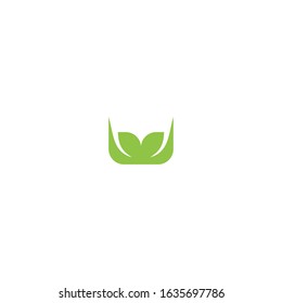 Green leaf logo icon vector