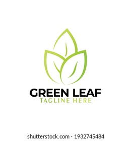 green leaf logo icon vector isolated