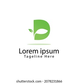 Green leaf logo illustration design