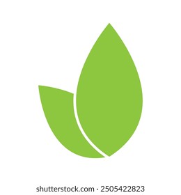 green leaf logo illustration element design