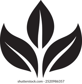 Green Leaf Logo Illustration Silhouette Leaf Stock Vector