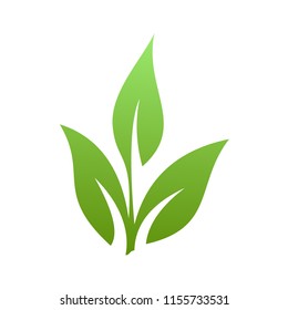 Green Leaf Logo Illustration Three Leaf Stock Vector (Royalty Free ...