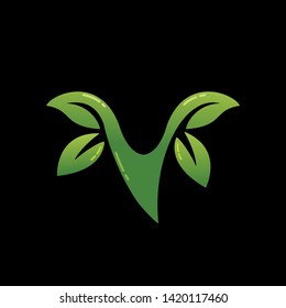 Green Leaf logo with initial Letter Y