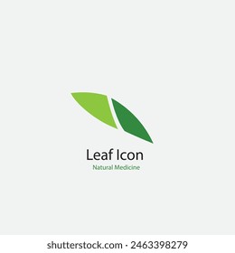 Green leaf logo nature element vector icon,Natural Health Stock monochrome design. 