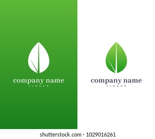 Green Leaf Logo, Nature, Floral, Green and Ecology Logo, Nature Element Vector Icon for Business Company with Green Color