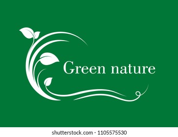 green leaf logo on white background. Leaves icon design elements, ecology concept  vector illustration