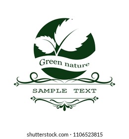 green leaf logo on white background. Leaves icon design elements, ecology concept  vector illustration