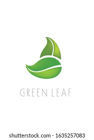 Green leaf logo on a white background