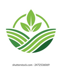 A green leaf logo on a white background Vector Illustration.