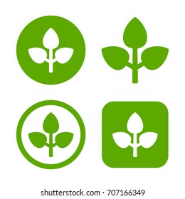 Green Leaf Logo Set. Eco Sign. Vector