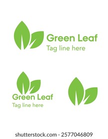 Green leaf logo sign stock illustration