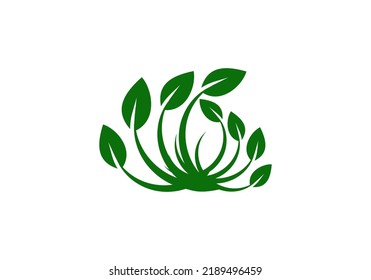 Green Leaf Logo simple abstract design
