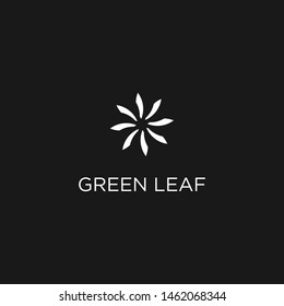 green leaf logo with leaf symbol