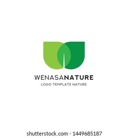 green leaf logo symbol vector template.