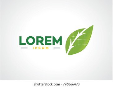 Green Leaf Logo Template Design Vector, Emblem, Design Concept, Creative Symbol, Icon