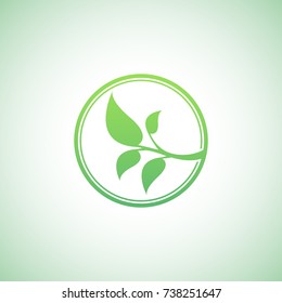Green leaf logo template. Eco lifestyle concept.