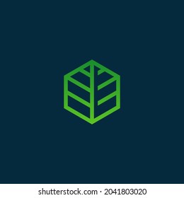 Ilustración del logotipo de la hoja verde, deja el símbolo de icono.