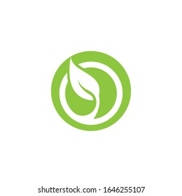 Green leaf logo template Vector icon