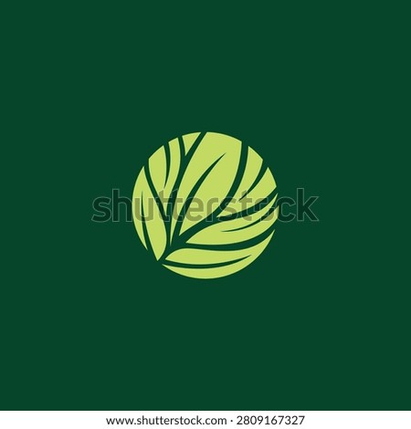 Green leaf logo template vector design. Initial Letter O with leaf luxury logo