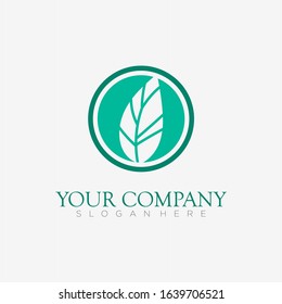 Green Leaf Logo Template for your company