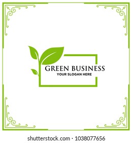 green leaf logo, tree logo vector
