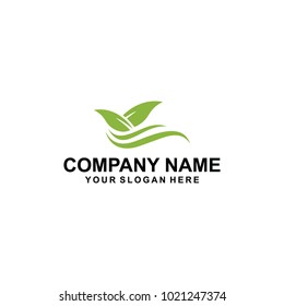 green leaf logo vector