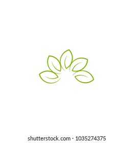 Green leaf logo vector design element for beauty, massage, cosmetic and spa salon