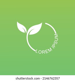 Green leaf logo. Vector design of gardens, plants and nature.