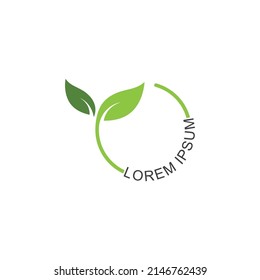 Logo de la hoja verde. Diseño vectorial de jardines, plantas y naturaleza.