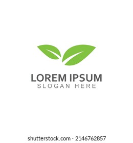 Green leaf logo. Vector design of gardens, plants and nature.