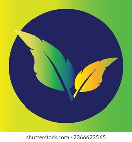 Green leaf logo. Vector design of gardens, plants and nature.